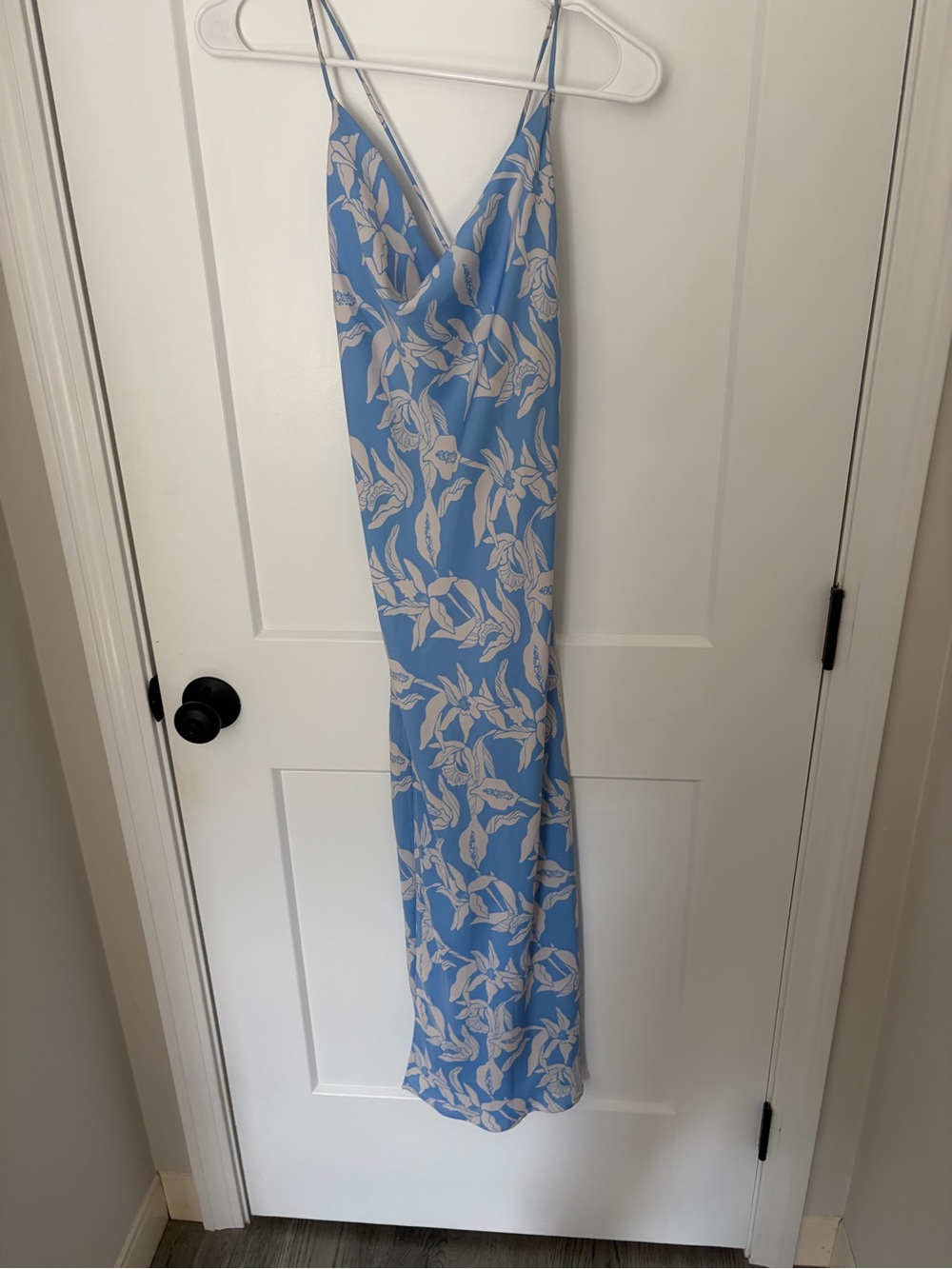 RESA Sky Blue Floral Slip Midi Dress